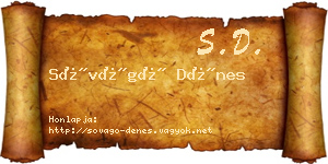 Sóvágó Dénes névjegykártya
