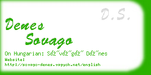 denes sovago business card